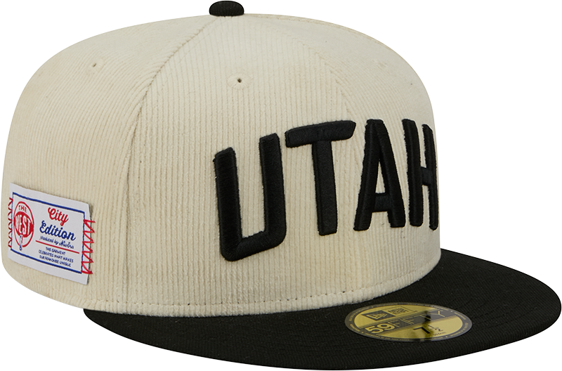 Utah Jazz 2025 City Edition Chrome White Corduroy 59FIFTY Fitted Hat