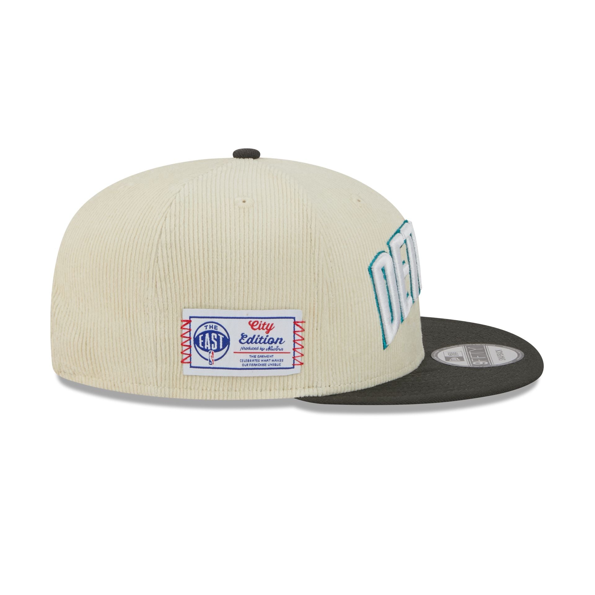 Detroit Pistons 2025 City Edition Chrome White Corduroy 9FIFTY Snapback Hat