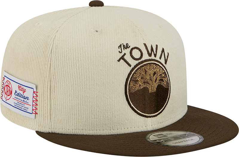 Golden State Warriors 2025 City Edition Chrome White Corduroy 9FIFTY Snapback Hat