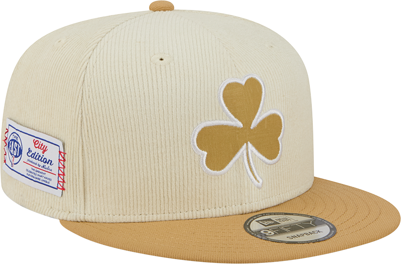 Boston Celtics 2025 City Edition Chrome White Corduroy 9FIFTY Snapback Hat