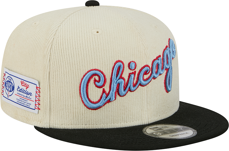 Chicago Bulls 2025 City Edition Chrome White Corduroy 9FIFTY Snapback Hat