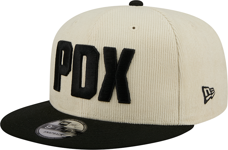 Portland Trail Blazers 2025 City Edition Chrome White Corduroy 9FIFTY Snapback Hat