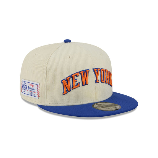 New York Knicks 2025 City Edition Chrome White Corduroy 9FIFTY Snapback Hat - New Era Cap