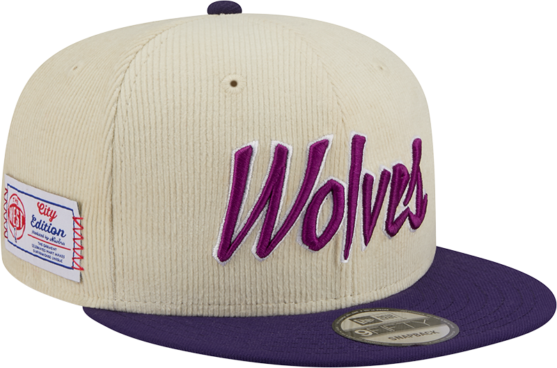 Minnesota Timberwolves 2025 City Edition Chrome White Corduroy 9FIFTY Snapback Hat