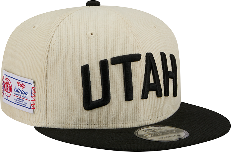 Utah Jazz 2025 City Edition Chrome White Corduroy 9FIFTY Snapback Hat