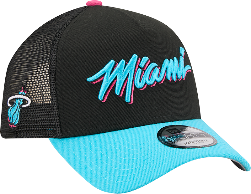 Miami Heat 2025 City Edition 9FORTY A-Frame Trucker Hat