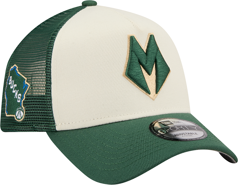 Milwaukee Bucks 2025 City Edition 9FORTY A-Frame Trucker Hat