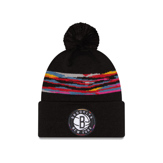 Brooklyn Nets 2025 City Edition Pom Knit Hat - New Era Cap
