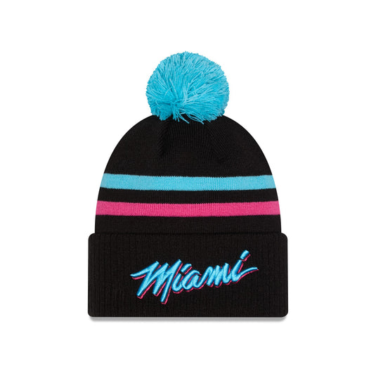 Miami Heat 2025 City Edition Pom Knit Hat - New Era Cap