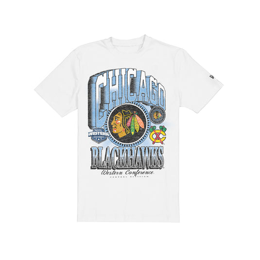 Chicago Blackhawks Sport Classics Dimensional White T-Shirt - New Era Cap