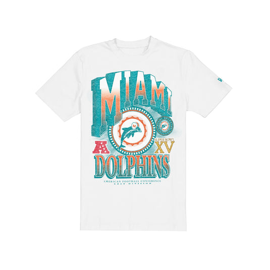 Miami Dolphins Sport Classics Dimensional White T-Shirt - New Era Cap