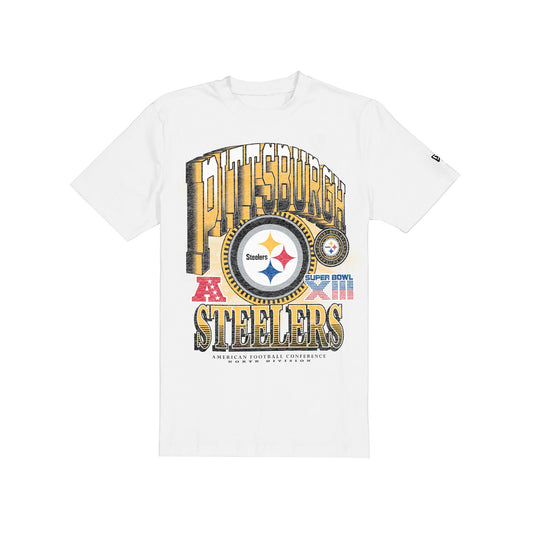 Pittsburgh Steelers Sport Classics Dimensional White T-Shirt - New Era Cap