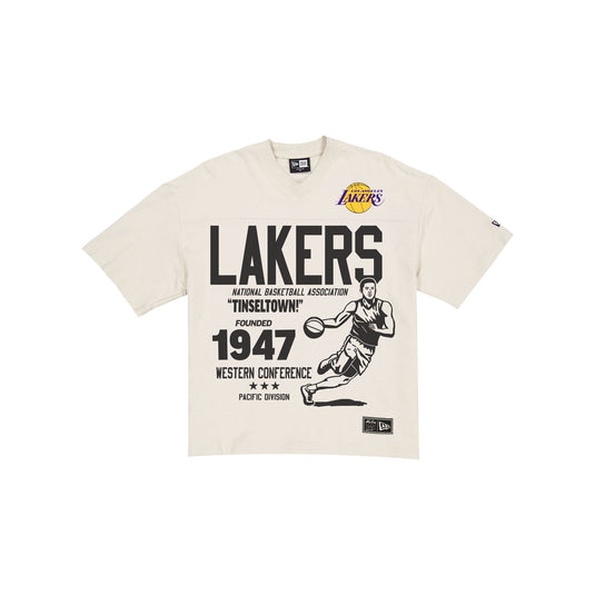 Los Angeles Lakers Throwback Prep Stone T-Shirt - New Era Cap