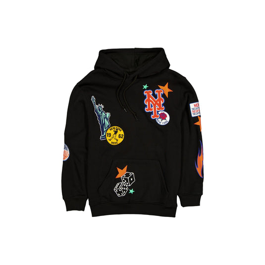 New York Mets Uptown Threads Black Hoodie - New Era Cap