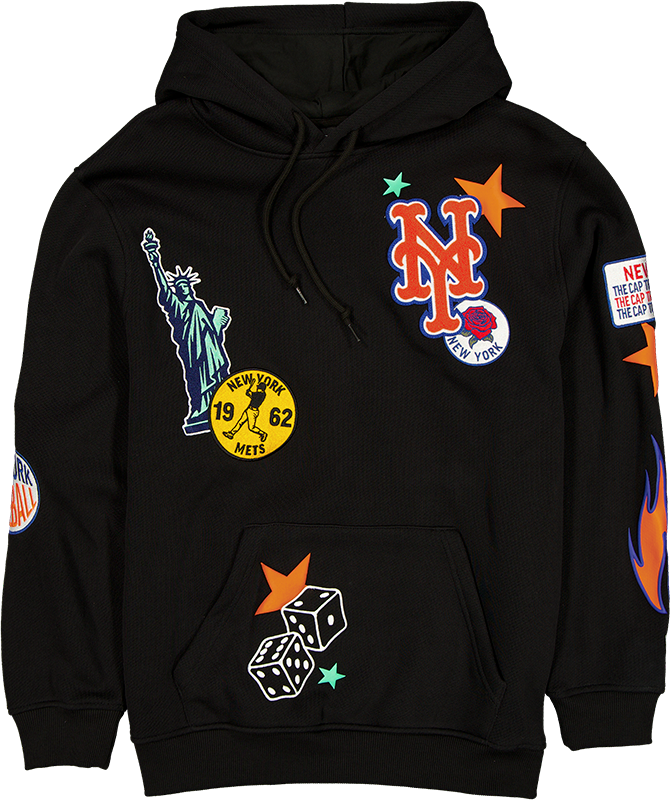 New York Mets Uptown Threads Black Hoodie
