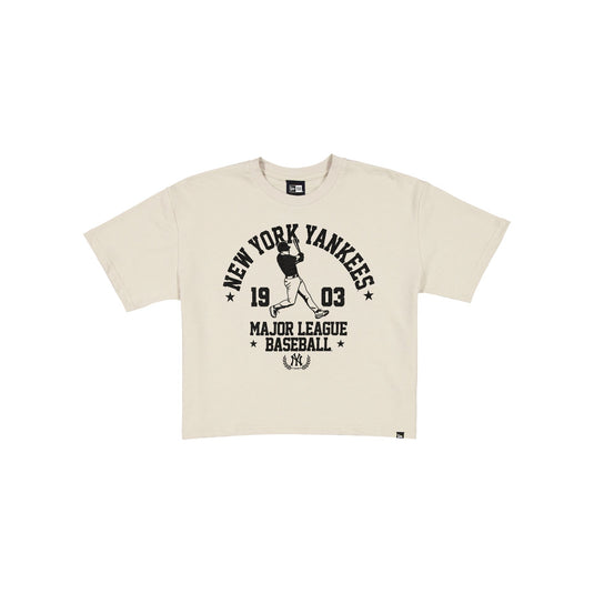 New York Yankees Throwback Prep Stone Women's Cropped T-Shirt - New Era Cap