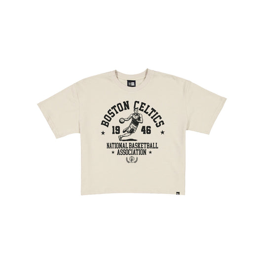 Boston Celtics Throwback Prep Stone Women's Cropped T-Shirt - New Era Cap