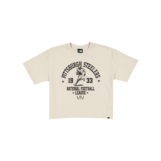 Pittsburgh Steelers Throwback Prep Stone Women's Cropped T-Shirt - New Era Cap