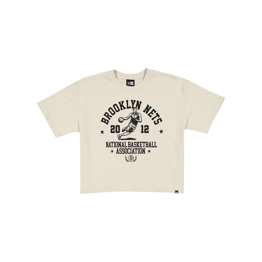 Brooklyn Nets Throwback Prep Stone Women's Cropped T-Shirt - New Era Cap