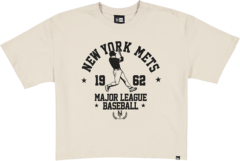 New York Mets Throwback Prep Stone Women's Cropped T-Shirt