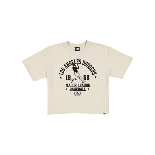 Los Angeles Dodgers Throwback Prep Stone Women's Cropped T-Shirt - New Era Cap