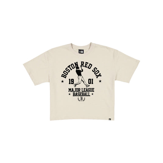 Boston Red Sox Throwback Prep Stone Women's Cropped T-Shirt - New Era Cap