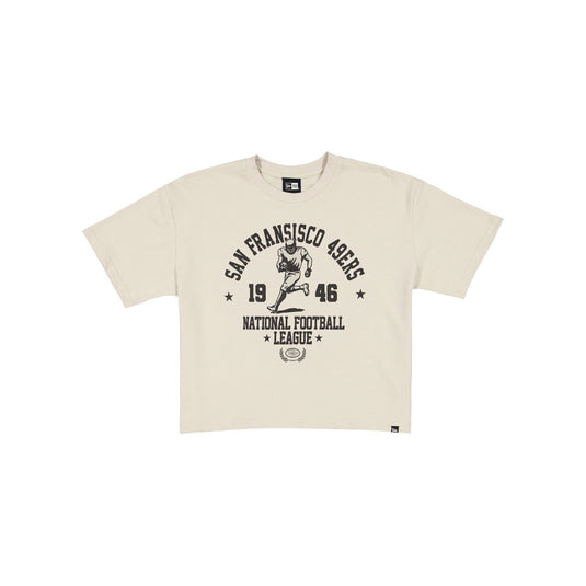 San Francisco 49ers Throwback Prep Stone Women's Cropped T-Shirt - New Era Cap