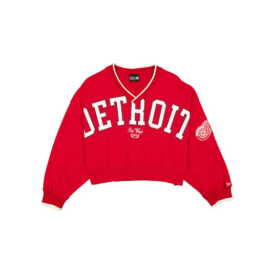 Detroit Red Wings Throwback Prep Women's Cropped Crewneck - New Era Cap