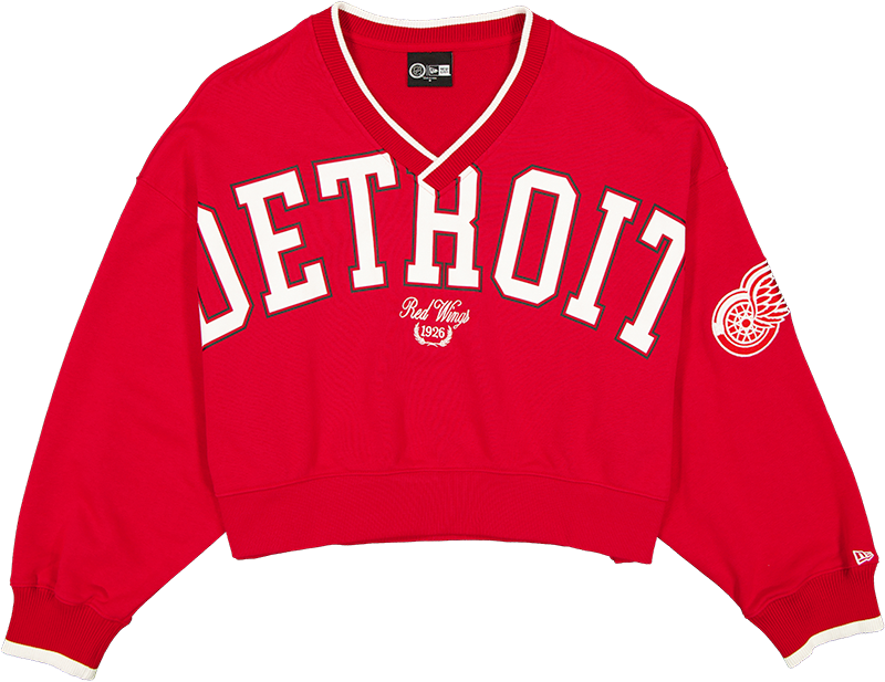 Detroit Red Wings Throwback Prep Women's Cropped Crewneck