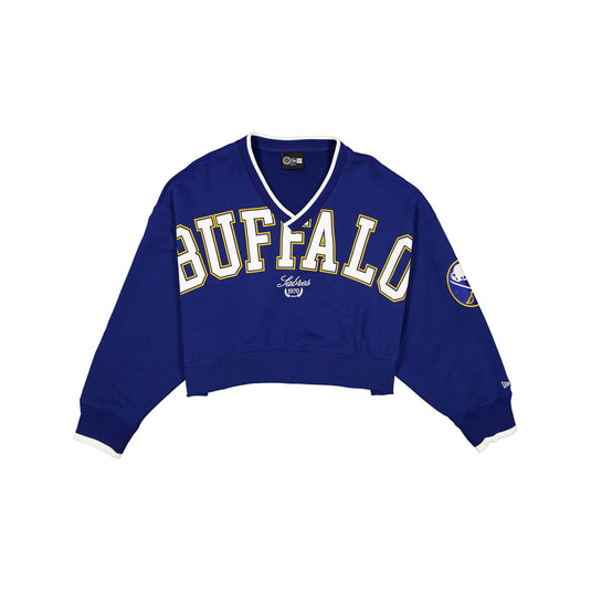 Buffalo Sabres Throwback Prep Women's Cropped Crewneck - New Era Cap