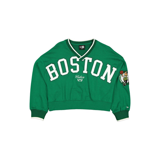 Boston Celtics Throwback Prep Women's Cropped Crewneck - New Era Cap