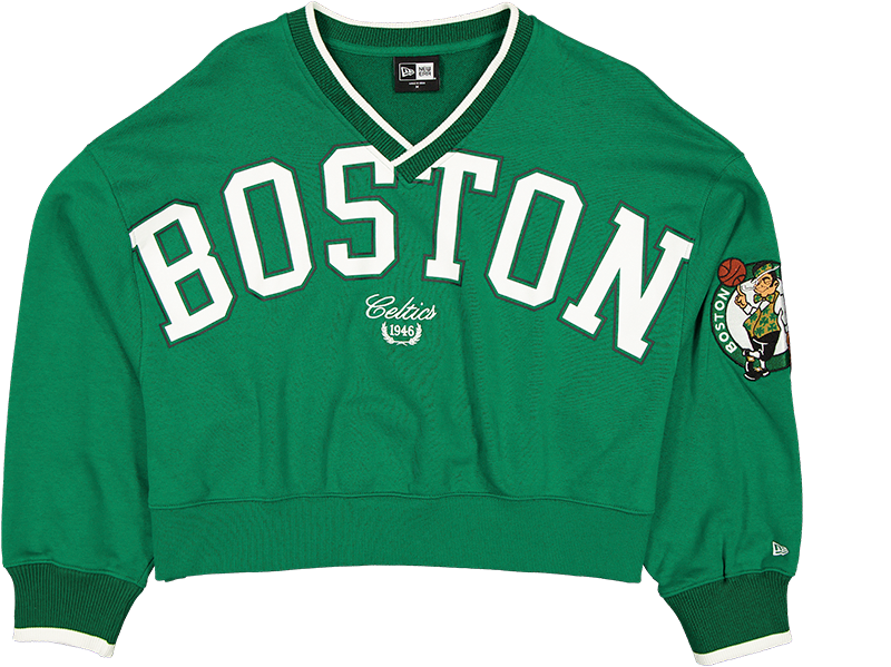 Boston Celtics Throwback Prep Women's Cropped Crewneck