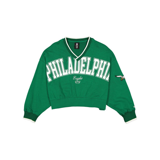 Philadelphia Eagles Throwback Prep Women's Cropped Crewneck - New Era Cap
