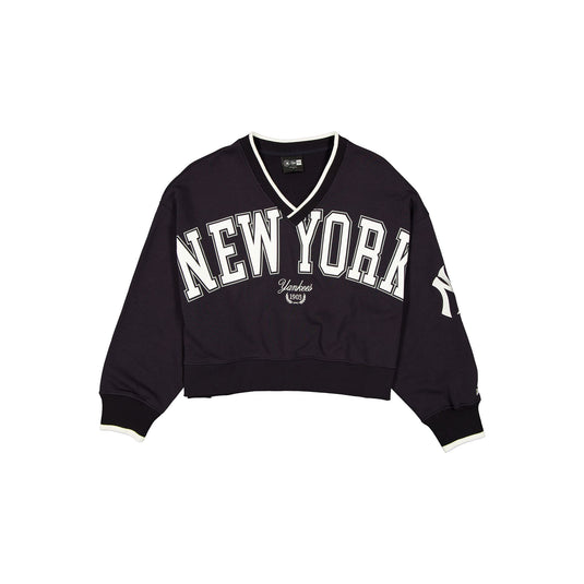New York Yankees Throwback Prep Women's Cropped Crewneck - New Era Cap