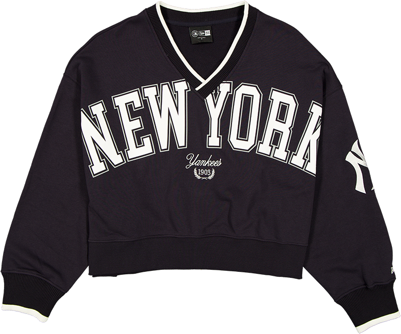 New York Yankees Throwback Prep Women's Cropped Crewneck