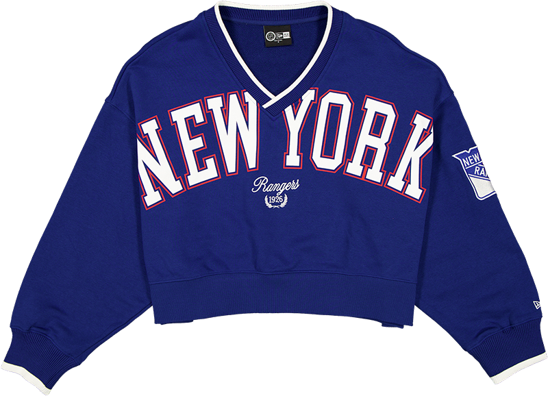 New York Rangers Throwback Prep Women's Cropped Crewneck