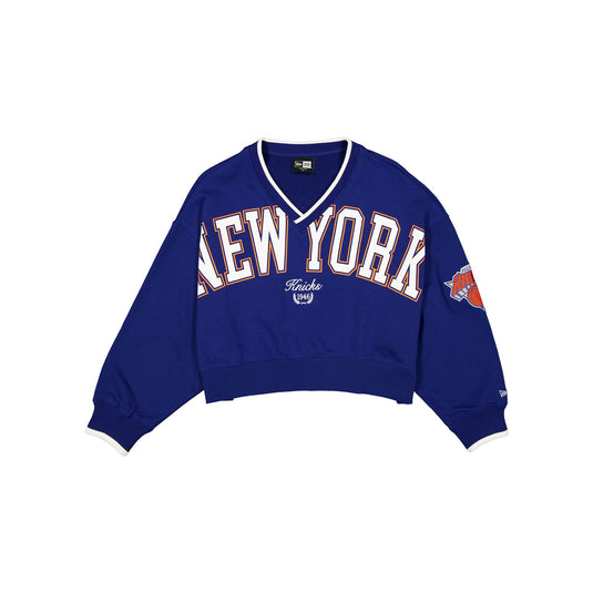 New York Knicks Throwback Prep Women's Cropped Crewneck - New Era Cap