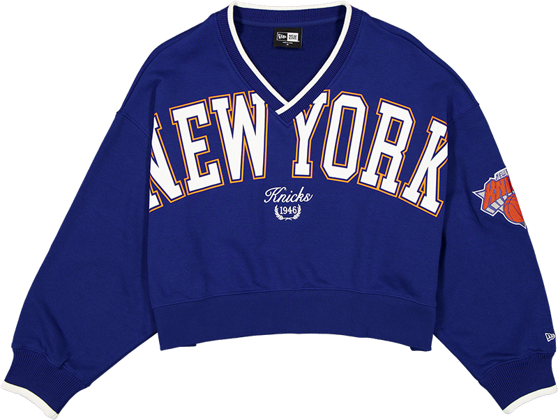 New York Knicks Throwback Prep Women's Cropped Crewneck