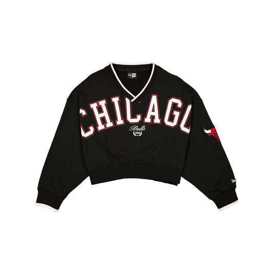 Chicago Bulls Throwback Prep Women's Cropped Crewneck - New Era Cap