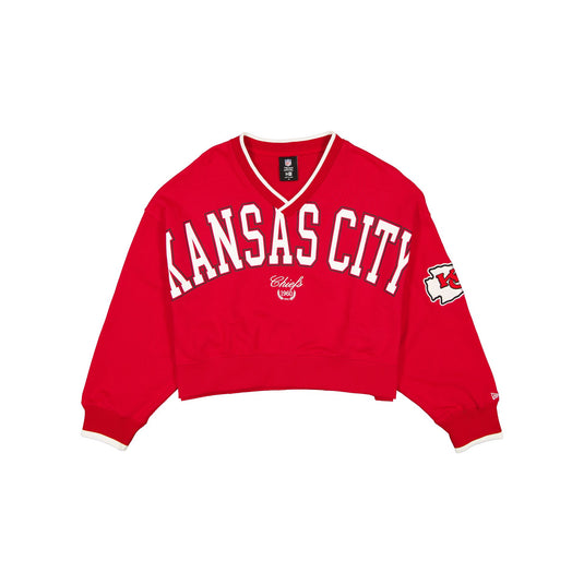 Kansas City Chiefs Throwback Prep Women's Cropped Crewneck - New Era Cap