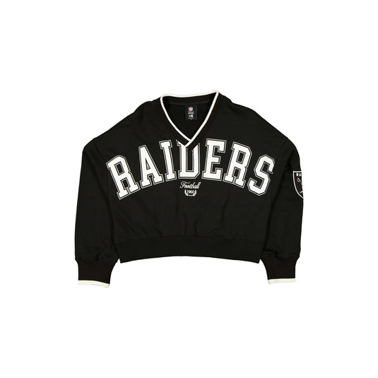 Las Vegas Raiders Throwback Prep Women's Cropped Crewneck - New Era Cap