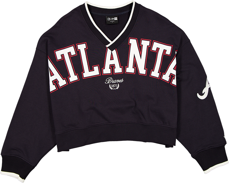 Atlanta Braves Throwback Prep Women's Cropped Crewneck
