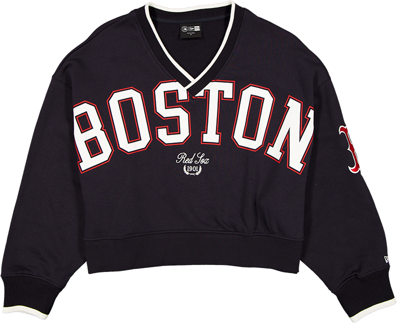 Boston Red Sox Throwback Prep Women's Cropped Crewneck