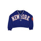 New York Mets Throwback Prep Women's Cropped Crewneck