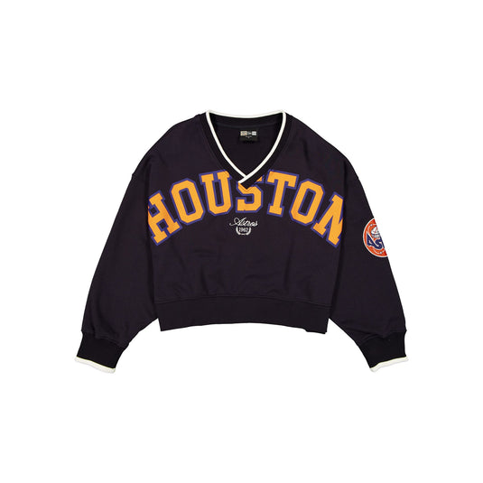 Houston Astros Throwback Prep Women's Cropped Crewneck - New Era Cap