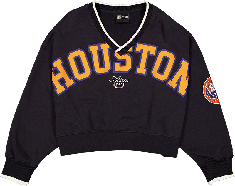 Houston Astros Throwback Prep Women's Cropped Crewneck