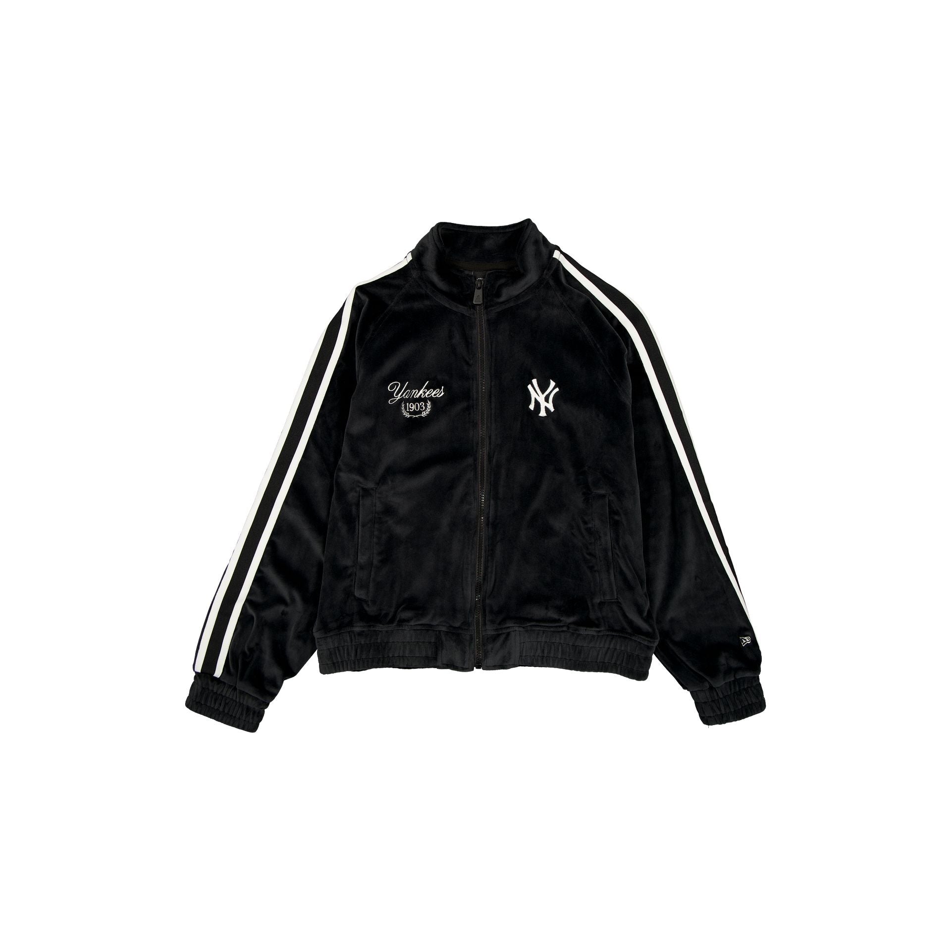 New York Yankees Throwback Prep Black Women's Track Jacket