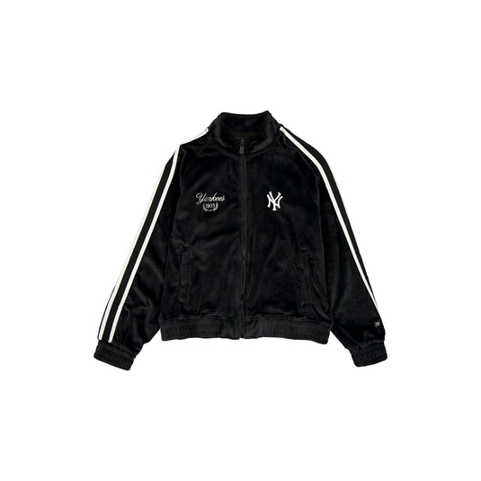 New York Yankees Throwback Prep Black Women's Track Jacket - New Era Cap