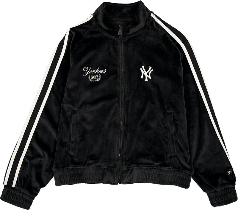 New York Yankees Throwback Prep Black Women's Track Jacket