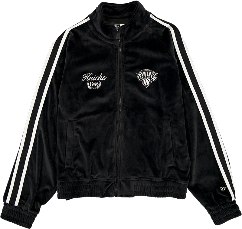 New York Knicks Throwback Prep Black Women's Track Jacket